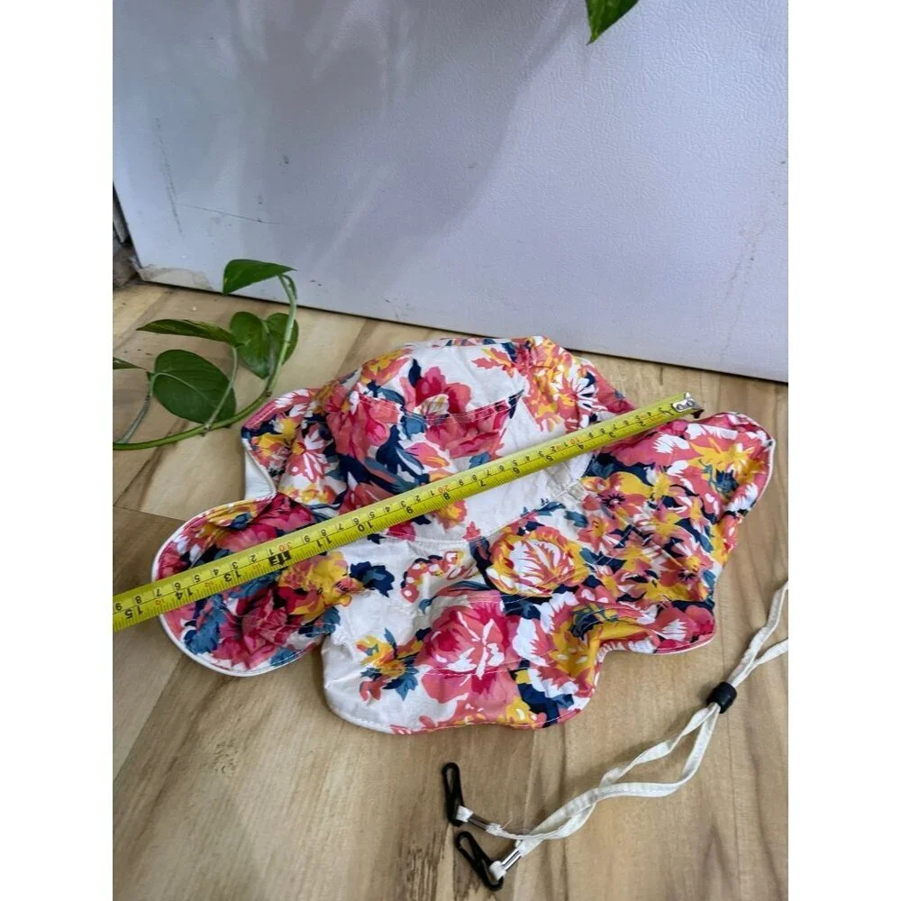 Floral Reversible Bucket Hat with Chin Strap